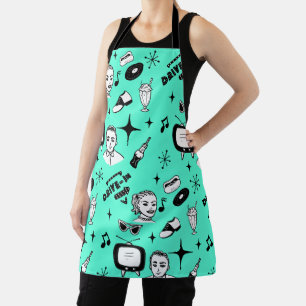 Retro Pop 1950's Style Nostalgic Graphics Apron