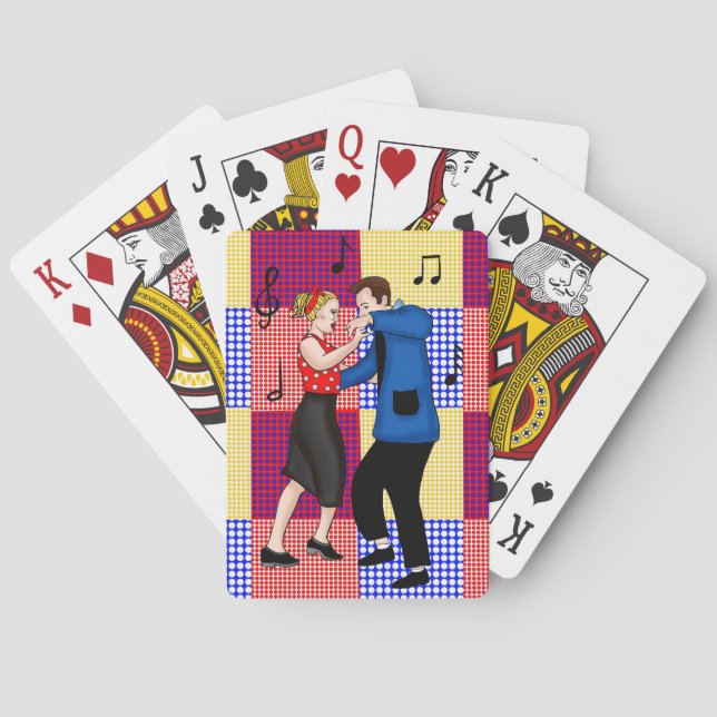Retro Pop 1950's Style Nostalgic Graphics  Poker Cards (Back)