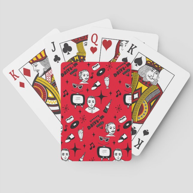 Retro Pop 1950's Style Nostalgic Graphics     Poker Cards (Back)