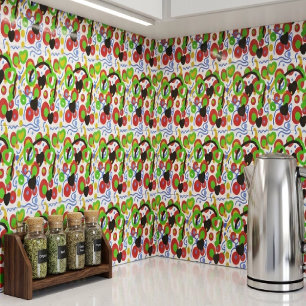 Retro Pop Abstract Doodle Pattern In Vibrant Color Ceramic Tile