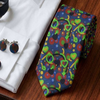 Retro Pop Abstract Doodle Pattern In Vibrant Color Neck Tie