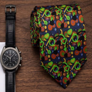 Retro Pop Abstract Doodle Pattern In Vibrant Color Neck Tie