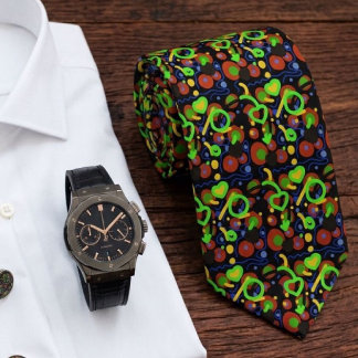 Retro Pop Abstract Doodle Pattern In Vibrant Color Neck Tie