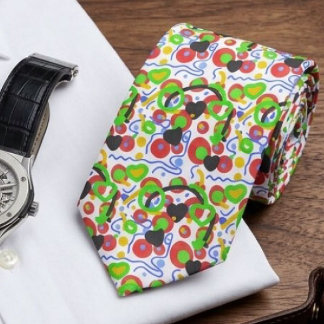 Retro Pop Abstract Doodle Pattern In Vibrant Color Neck Tie
