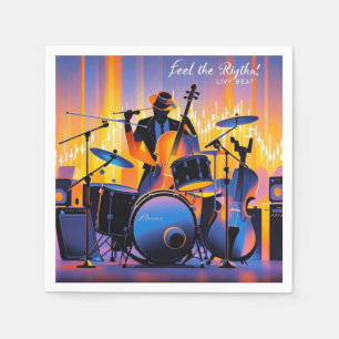 Retro Pop Abstract musical instruments dramatic Napkins