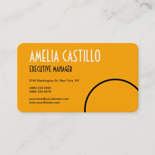 Retro Pop Art 60s 70s Style Minimalist Orange Business Card