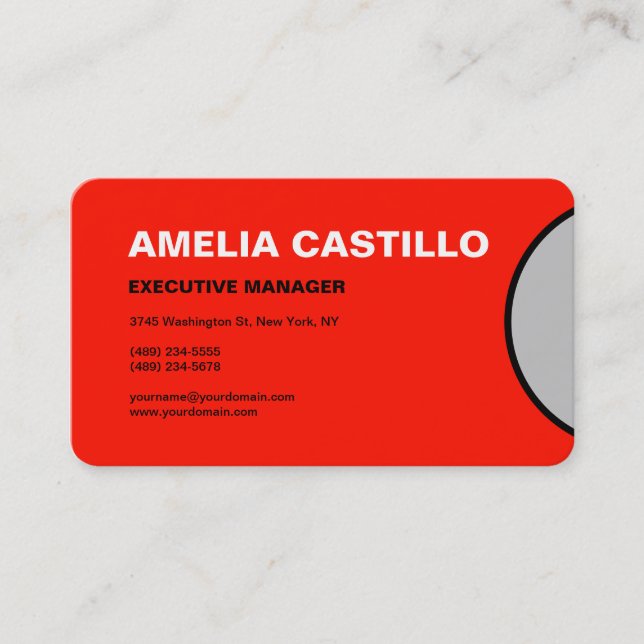 Retro Pop Art 60s 70s Stylish Minimalist Red Business Card (Front)