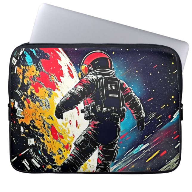 Retro Pop Art Astronaut Galaxy Laptop Sleeve (Front)