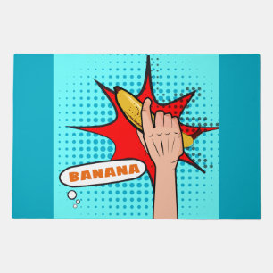 Retro Pop Art Banana Comic Book Style Doormat