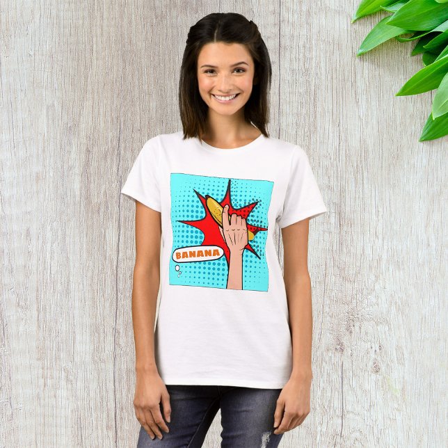 Retro Pop Art Banana Comic Book Style T-Shirt (Creator Uploaded)