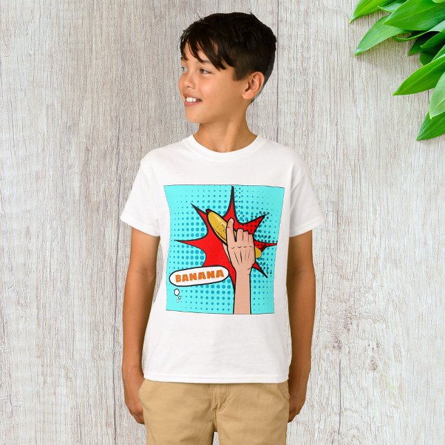 Retro Pop Art Banana Comic Book Style T-Shirt (Creator Uploaded)