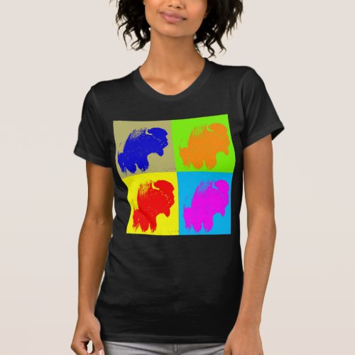Retro Pop Art Bison Buffalo Artwork T_Shirt