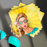 Retro Pop Art Blonde Lady Wow ID556 Square Business Card