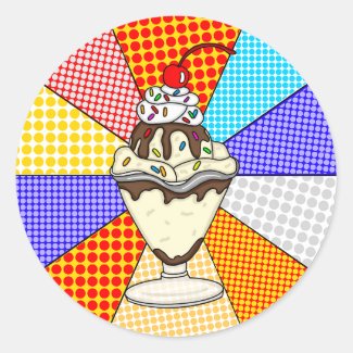 Retro Pop Art Chocolate Ice Cream Sundae