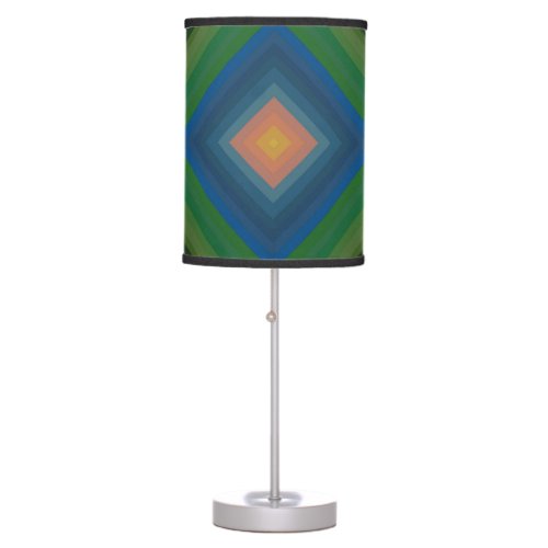 Retro Pop Art Color Stripe Diamond Pattern  Table Lamp