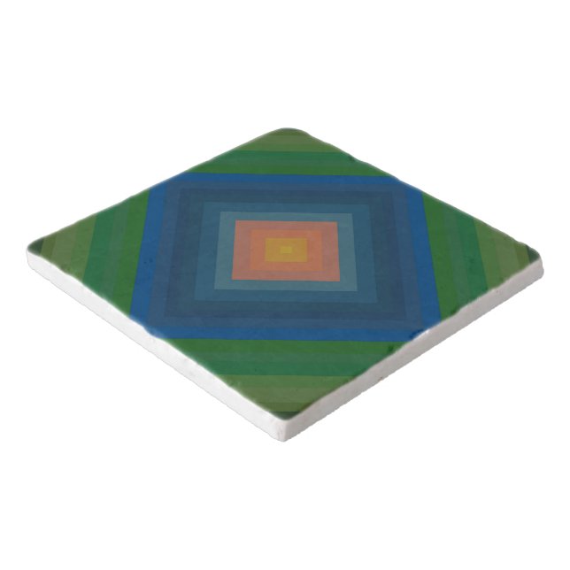 Retro Pop Art Color Stripe Diamond Pattern  Trivet (Corner)