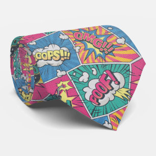Retro Pop Art Comic Book Neck Tie