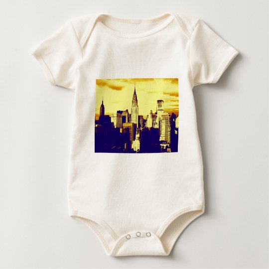 Retro Pop Art Comic New York City Baby Bodysuit