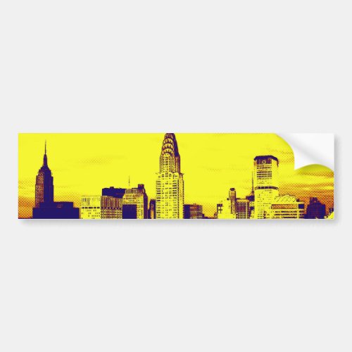 Retro Pop Art Comic New York City Bumper Sticker