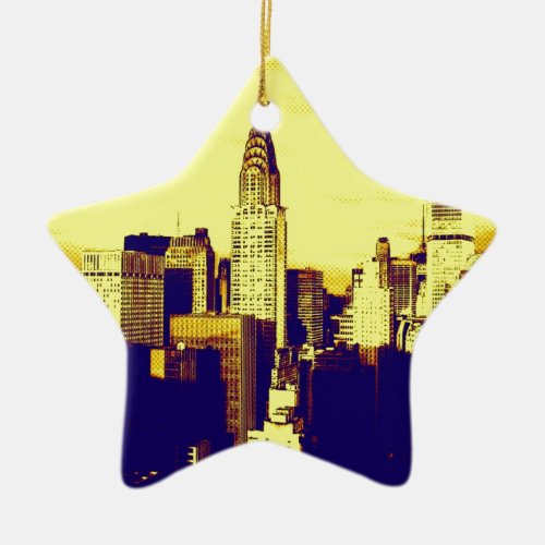 Retro Pop Art Comic New York City Ceramic Ornament