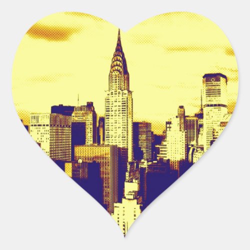 Retro Pop Art Comic New York City Heart Sticker