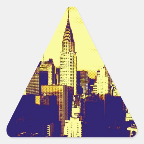 Retro Pop Art Comic New York City Triangle Sticker