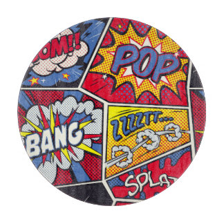 Retro pop art, comic shout pattern. cutting board