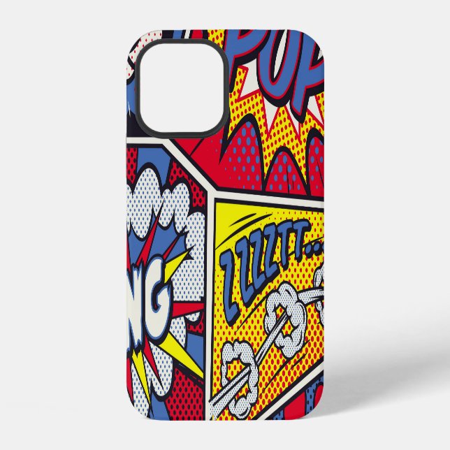 Retro pop art, comic shout pattern. iphone case (Back)