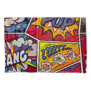 Retro pop art, comic shout pattern. pillow case