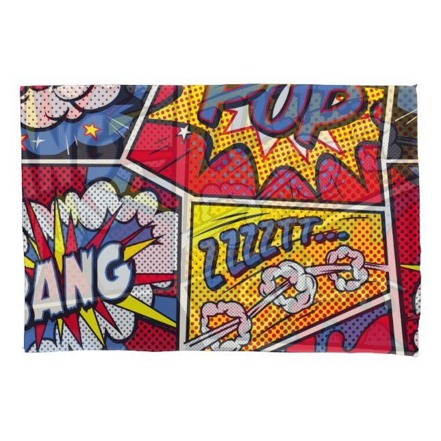 Retro pop art, comic shout pattern. pillow case (Front)