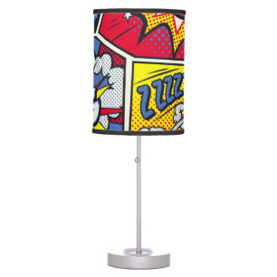Retro pop art, comic shout pattern. table lamp