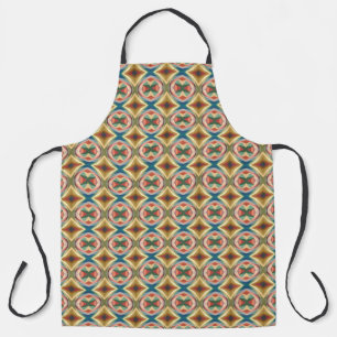 Retro Pop Art Geometric Color Block Pattern Apron