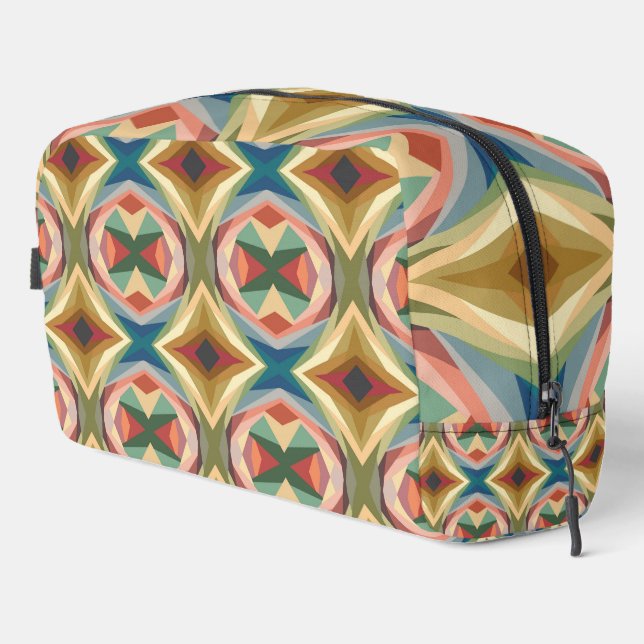Retro Pop Art Geometric Color Block Pattern  Dopp Kit (Right Corner)