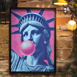 Retro Pop Art Lady Liberty Poster<br><div class="desc">Make a bold statement with this pop art-style Statue of Liberty poster, featuring Lady Liberty blowing a pink bubblegum bubble against a retro halftone hot pink backdrop. This cheeky, rebellious twist on an American icon delivers high-impact wall art perfect for modern apartments, creative studios, dorm rooms, or eclectic gallery walls....</div>