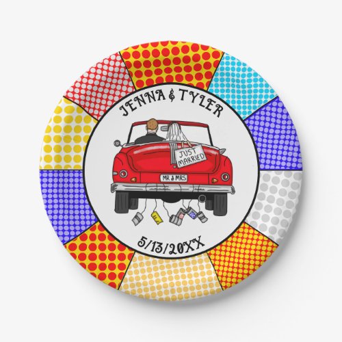  Retro Pop Art Mr  Mrs  Just Got Married Paper Plates