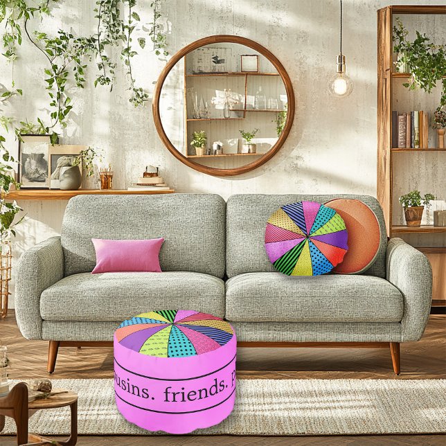 Retro Pop Art Patchwork Pouf (Creator Uploaded)