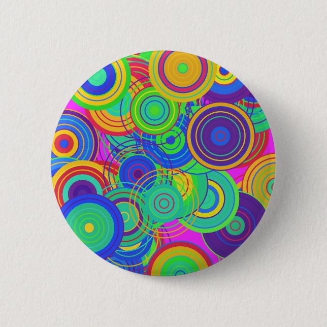 Retro Pop Art Pinback Button (Front)