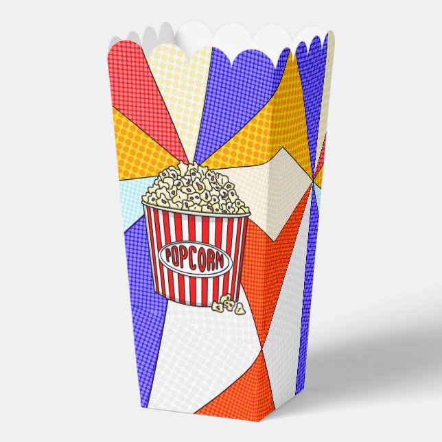 Retro Pop Art Popcorn Favor Boxes (Back)