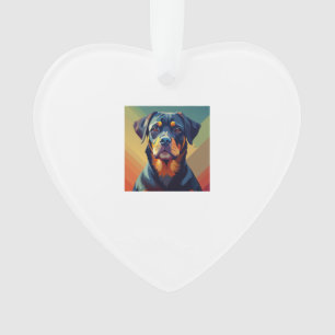 Retro Pop Art Rottweiler � Colorful Dog Portrait Ornament