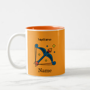 Retro Pop Art Sagittarius Zodiac Sign Gift Two-Tone Coffee Mug