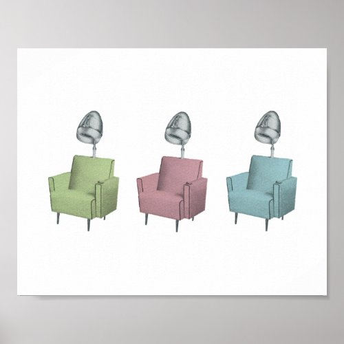 Retro Pop Art Salon Dryer Chair 8x10 Print