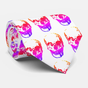 Retro Pop Art Skull Neck Tie