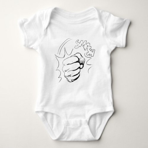 Retro Pop Art Smash Sketch Baby Bodysuit