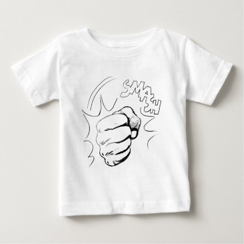 Retro Pop Art Smash Sketch Baby T_Shirt