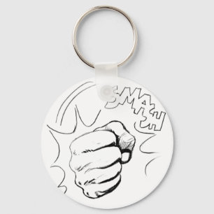 Retro Pop Art Smash Sketch Key Chain