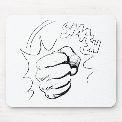 Retro Pop Art Smash Sketch Mousepad