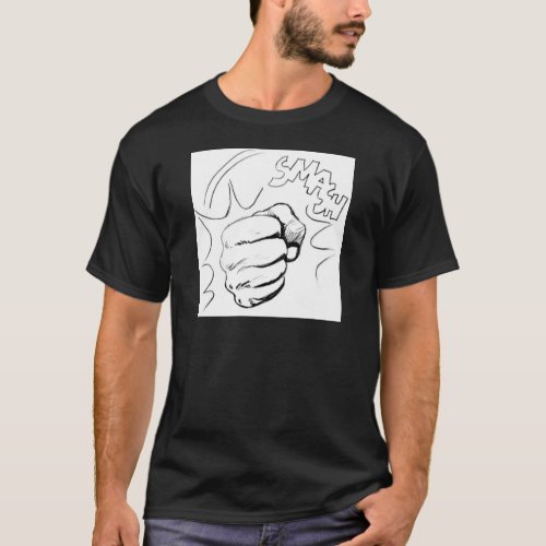 Retro Pop Art Smash Sketch T_Shirt