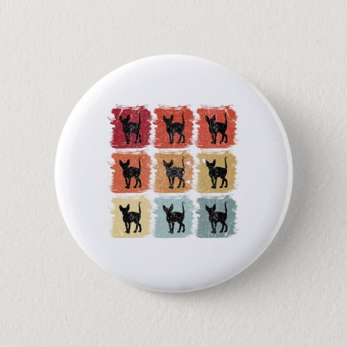 Retro Pop Art Sphynx Cat Pet Gift Button