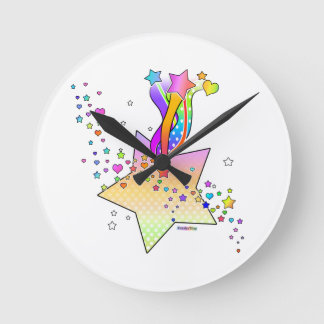 RETRO POP ART STAR ROUND CLOCK