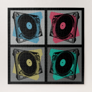 Retro Pop Art Turntables Jigsaw Puzzle
